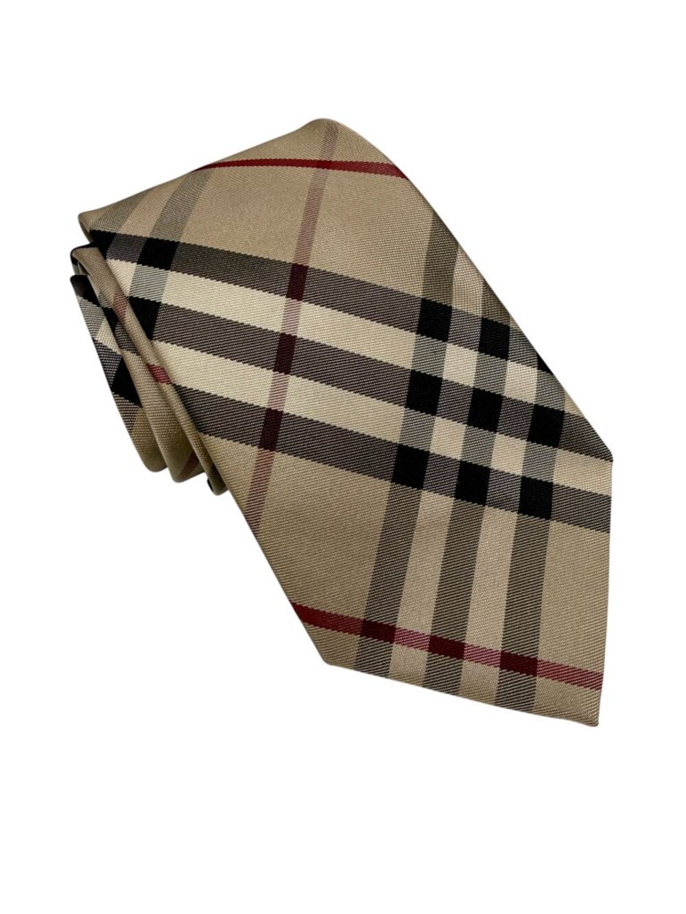 BURBERRY London Mens Silk Tie Classic Nova Check Beige Designer Necktie Italy